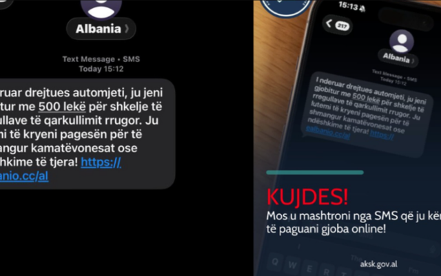 “Automjeti juaj është gjobitur”/ AKSK: Mos e hapni këtë mesazh mashtrues