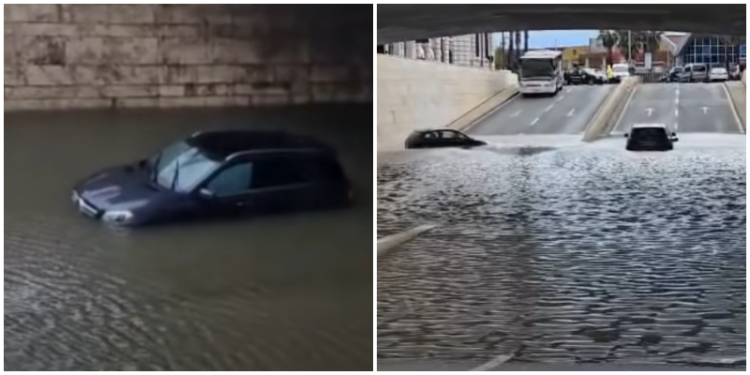 Durrës/ Makinat te ‘Veliera’ u bllokuan nga uji, qytetari: Isha nisur me familjen për në aerport, dolëm me not