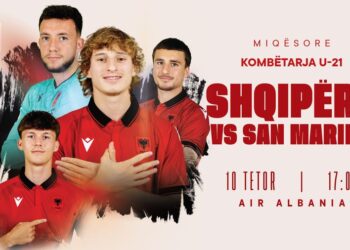 Shqipëria U-21 zhvillon miqësoren e radhës ndaj San Marinos më 10 tetor në “Air Albania”