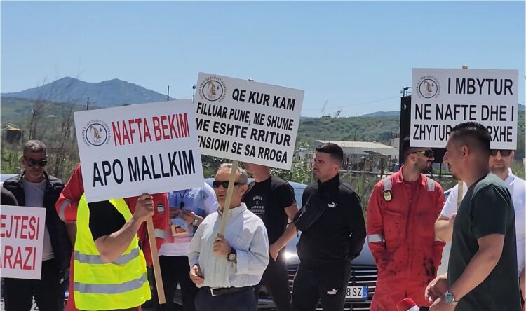 Punonjësit e naftës protestojnë para “Bankers Petroleum”, denoncojnë paga diskriminuese dhe kushte çnjerëzore