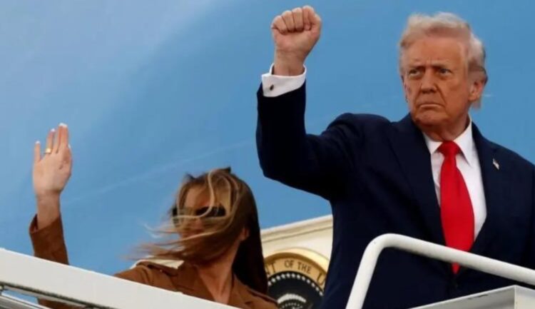 Përfundojnë vizitën në Britani, Donald dhe Melania Trump nisen drejt SHBA-së