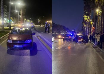 Aksident në Vlorë, dy gra përplasen nga makina në vijat e bardha
