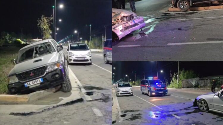 Përplasen dy makina në Fier, njëra përfundon në kanal, dy të plagosur