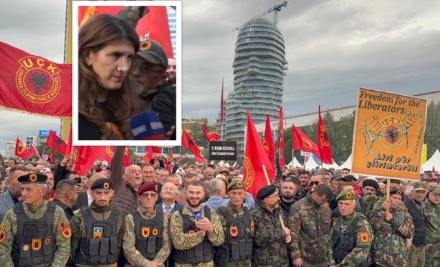 Ganimete Musliu në protestën në Tiranë: Pa UÇK-në, sot nuk do të ishim bashkë në shesh