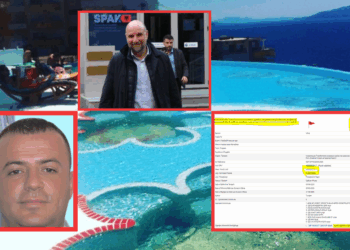 Dritan Agolli dhe nipi i Sadri Abazit notojnë në pishinën me 3.4 miliardë lekë në Sarandë