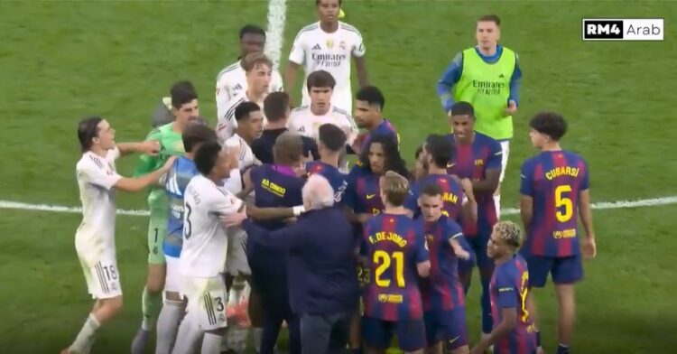 Sherr pas El Clasicos mes Realit dhe Barcelonës, ndërhyn edhe policia (VIDEO)