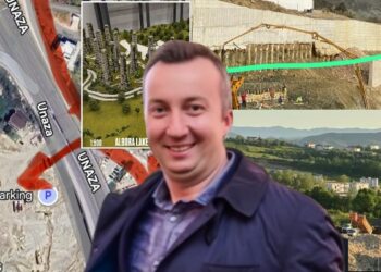 FOTO –  Kullat 30-katëshe të Bardhjusit dhe Erionit në Liqenin e Farkës filluan para se të jepej leja?! Kush janë VIP-at që qëndrojnë pas