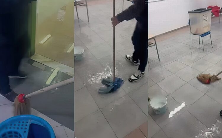 Vlonjatët me çizme në ditën e zgjedhjeve! Përmbyten nga shiu qendrat e votimit