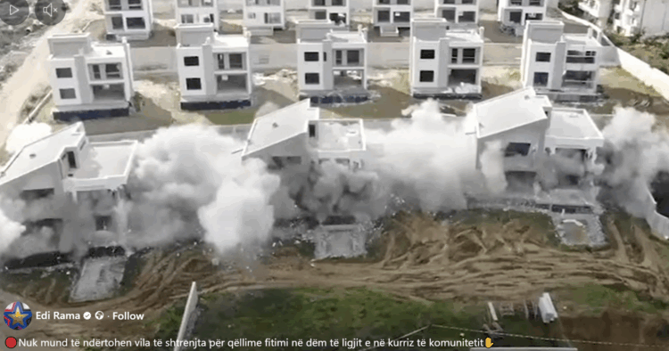 Zgjohet “qeveria”/ Rama publikon video nga Farka: Vila pa leje hidhen në erë