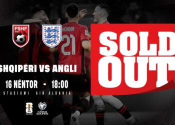 Kualifikueset e Botërorit 2026, shiten të gjitha biletat e ndeshjes Shqipëri–Angli