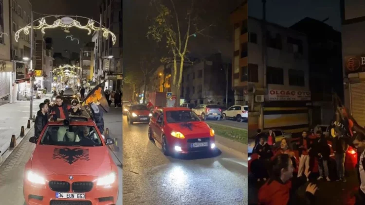 Në mes të Stambollit, shqiptarët festojnë 28 Nëntorin me flamuj e këngë patriotike (Video)