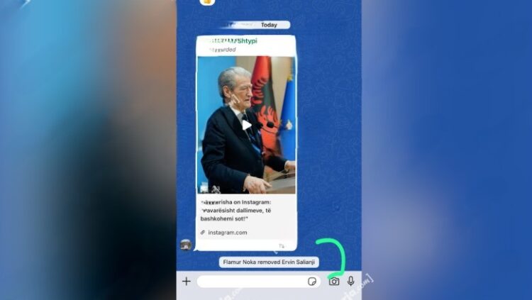 Flamur Noka nxjerr Ervin Salianjin nga grupi i Kryesisë së PD-së në Whatsapp