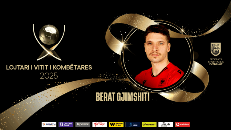 Për të dytin vit radhazi, kapiteni Berat Gjimshiti zgjidhet nga futbollistët e Kombëtares “Lojtari i Vitit i Kombëtares”