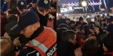 Protestuesit dhe Adriatik Lapaj përplasen me policinë para Kryeministrisë (Video)