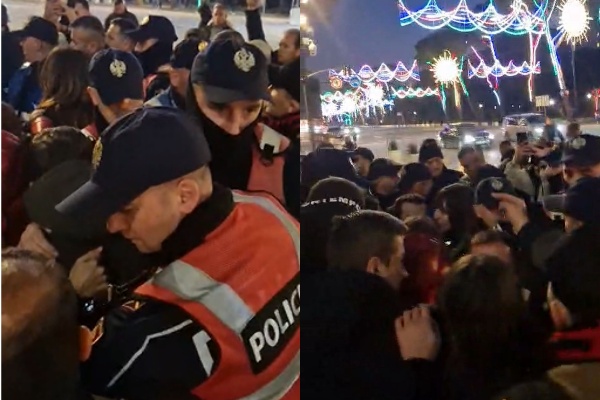 Protestuesit dhe Adriatik Lapaj përplasen me policinë para Kryeministrisë (Video)