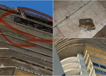 Shkëputet suvaja nga pallati 22-katësh në Durrës, dëmtohen automjetet e parkuara