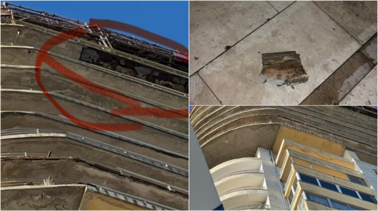 Shkëputet suvaja nga pallati 22-katësh në Durrës, dëmtohen automjetet e parkuara