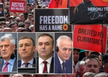 “‘Liria ka emër’, shqiptarët në Shkup protestojnë në mbështetje të ish-krerëve të UÇK-së