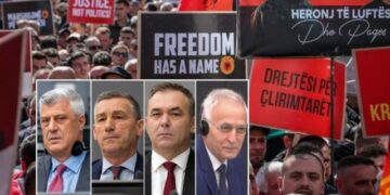 “‘Liria ka emër’, shqiptarët në Shkup protestojnë në mbështetje të ish-krerëve të UÇK-së