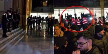 Protestuesit hedhin domate dhe kapsolla tek Bashkia, Forcat Shqiponja shoqërojnë të riun