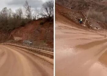 rruga Librazhd-Prrenjas mbulohet nga balta dhe inertet, shkak zvarritja e punimeve
