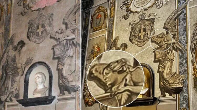 Plas debati në Itali, Meloni shfaqet si “engjëll” në afreskun brenda bazilikës së vjetër të Romës!