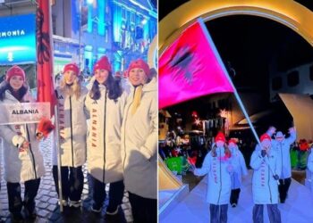 Kuqezi në skenën olimpike, Denni Xhepa dhe Lara Colturi parakalojnë me flamurin shqiptar