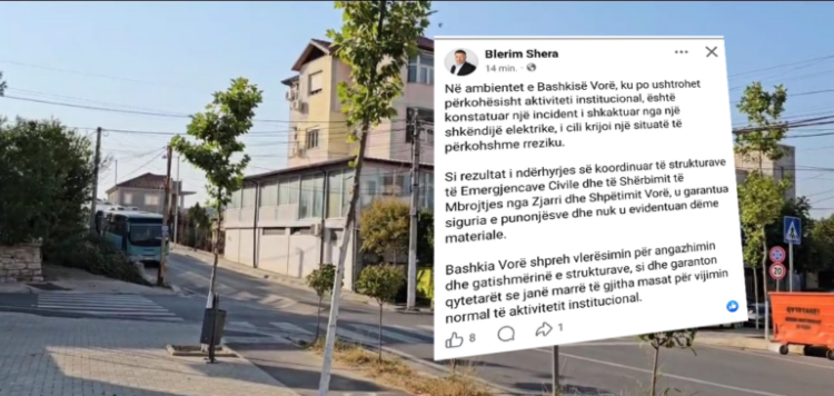 Zjarri përfshin ambientet e Bashkisë Vorë, reagon kryetari Blerim Shera