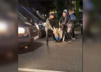 Protesta e opozitës, policia tërheq zvarrë disa protestues për t’i shoqëruar në komisariat