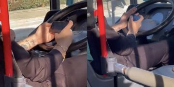 “Super shoferi” i Vorës me cigare, murlan në telefon dhe timonin në mëshirë të fatit