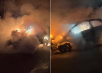 Zjarri shkrumbon makinën në Korçë, nis hetimi për ngjarjen