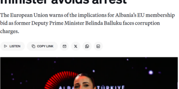 Politico: Brukseli bën thirrje për drejtësi, ndërsa Rama shpëton nga arresti ish-zëvendëskryeministren