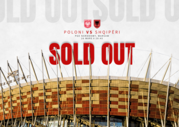 ‘PGE Narodowy’ do marrë nuanca kuqezi, shiten të gjitha biletat për tifozët shqiptarë mbi sfidën me Poloninë