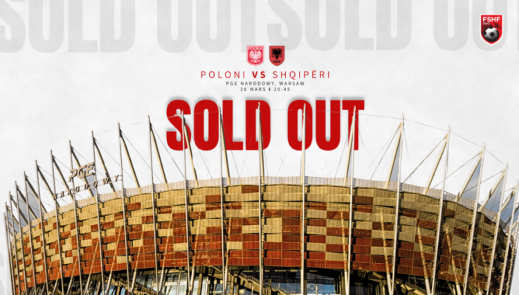 ‘PGE Narodowy’ do marrë nuanca kuqezi, shiten të gjitha biletat për tifozët shqiptarë mbi sfidën me Poloninë