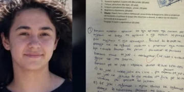 Humbi jetën në aksident së bashku me babanë e saj, pedagogu publikon provimin e fundit të studentes nga Lezha