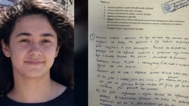 Humbi jetën në aksident së bashku me babanë e saj, pedagogu publikon provimin e fundit të studentes nga Lezha