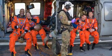 “Artemis II” kthehet në Tokë pas misionit historik përreth Hënës, 4 astronautët ulen me parashutë në oqean