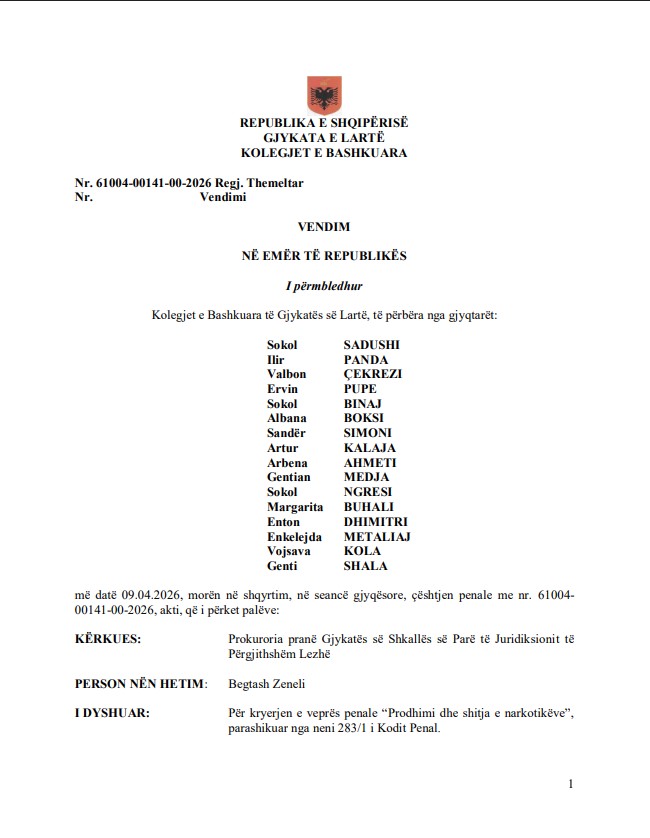 Politikanët lirohen nga paraburgimi  Vendimi unifikues i Gjykatës së Lartë  Të vlerësohet profili dhe sjellja para izolimit