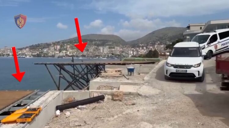 Ndërtim i paligjshëm në plazh! Arrestohen 8 persona në Sarandë, në kërkim pronarja e objektit