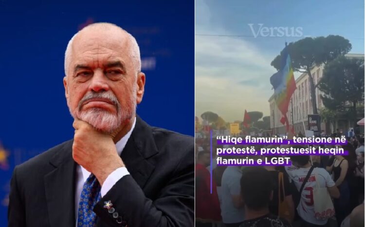 Dhjetëra mijëra protestues i kërkojnë dorëheqjen, Rama reagon kundër largimit të  flamurit  të  LGBT-së