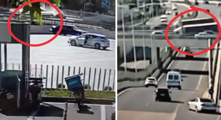(VIDEO) Pamjet e momentit të aksidentit, betonierja futet me shpejtësi në rrethrrotullim, përplas Audi-n dhe bie nga lartësia