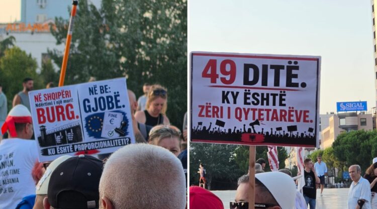 Protestat në Tiranë, pankartat ironizuese ndaj qeverisë
