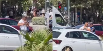 Aksident në rrugën e Skelës në Vlorë, drejtuesit e mjeteve përfshihen në konflikt fizik