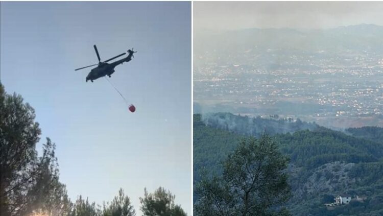 Zjarri në masivin pyjor të Krujës, rinis ndërhyrja nga toka dhe ajri