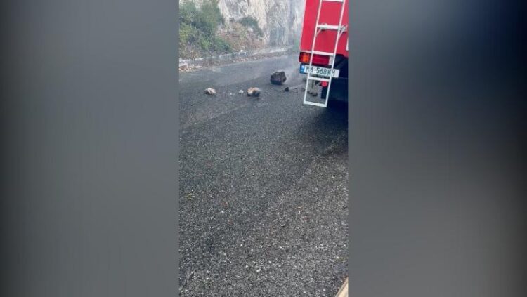 ‘Largohuni!’ Pas zjarrit, rrezik i ri në Abaze të Krujës, gurët shkëputen nga mali