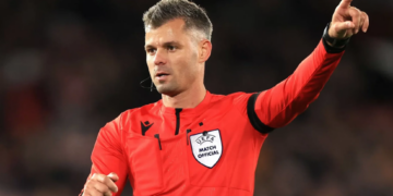 Enea Jorgji me një trupë arbitrash shqiptarë gjykojnë në raundin e tretë të Conference League