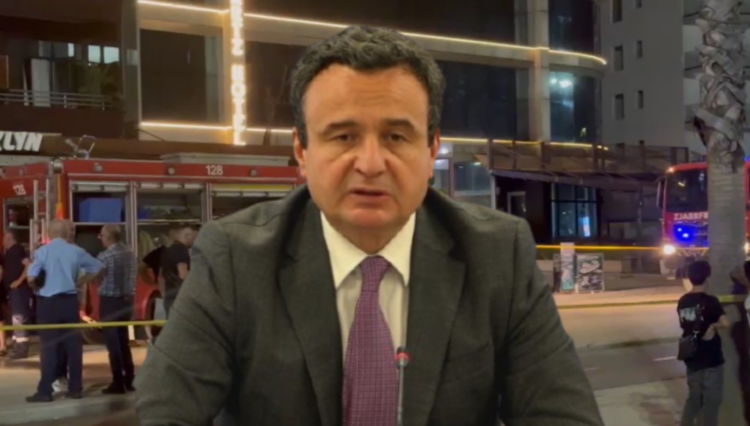 Zjarri në hotelin e Vlorës, reagon Albin Kurti: Jemi të tronditur, po monitorojmë gjendjen e qytetarëve tanë