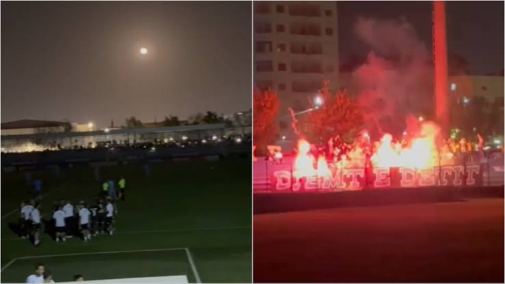 Fiken dritat në stadium gjatë ndeshjes Teuta-Tirana, tifozët në kor: Rama ik!