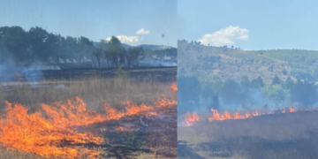 Zjarr në Kagjinas të Ersekës, era favorizon flakët dhe situata del jashtë kontrollit
