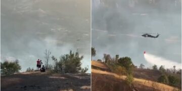 Situatë problematike me zjarrin në Librazhd, flakët përhapen drejt zonave të banuara